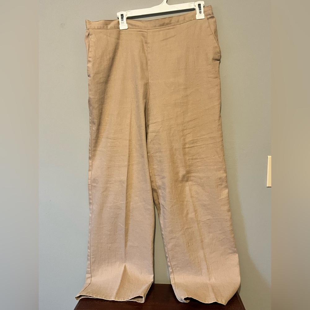 Alfred Dunner women’s cotton pull on Khaki Chinos elastic back waist size 16